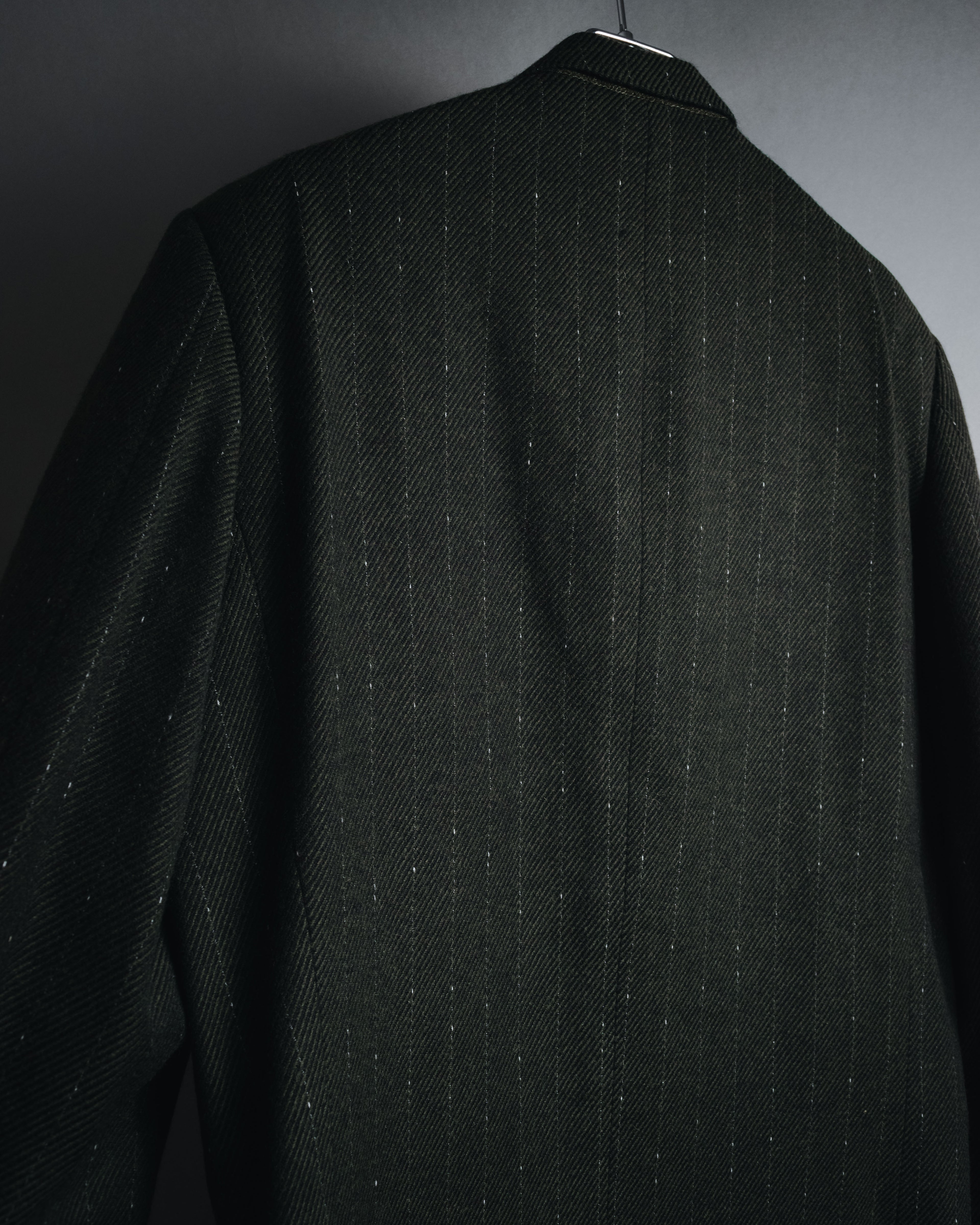 "Yves Saint Laurent diffusion hommes" 80’s-90’s structured glitter pinstripe wool suit set-up