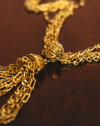-SPECIAL- "Christian Dior" 80's-90's Multi-strand chain tassel gold necklace