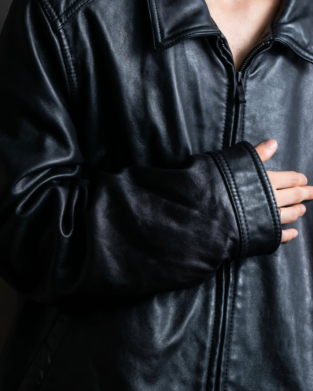 "M. JULIAN" High quality leather single riders blouson