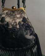-SPECIAL- “VALENTINO GARAVANI” 2014-2016 lace embellished fringe frame bag