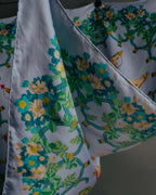 "GUCCI" 90's-00's Vintage botanical and perfume bottle silk scarf