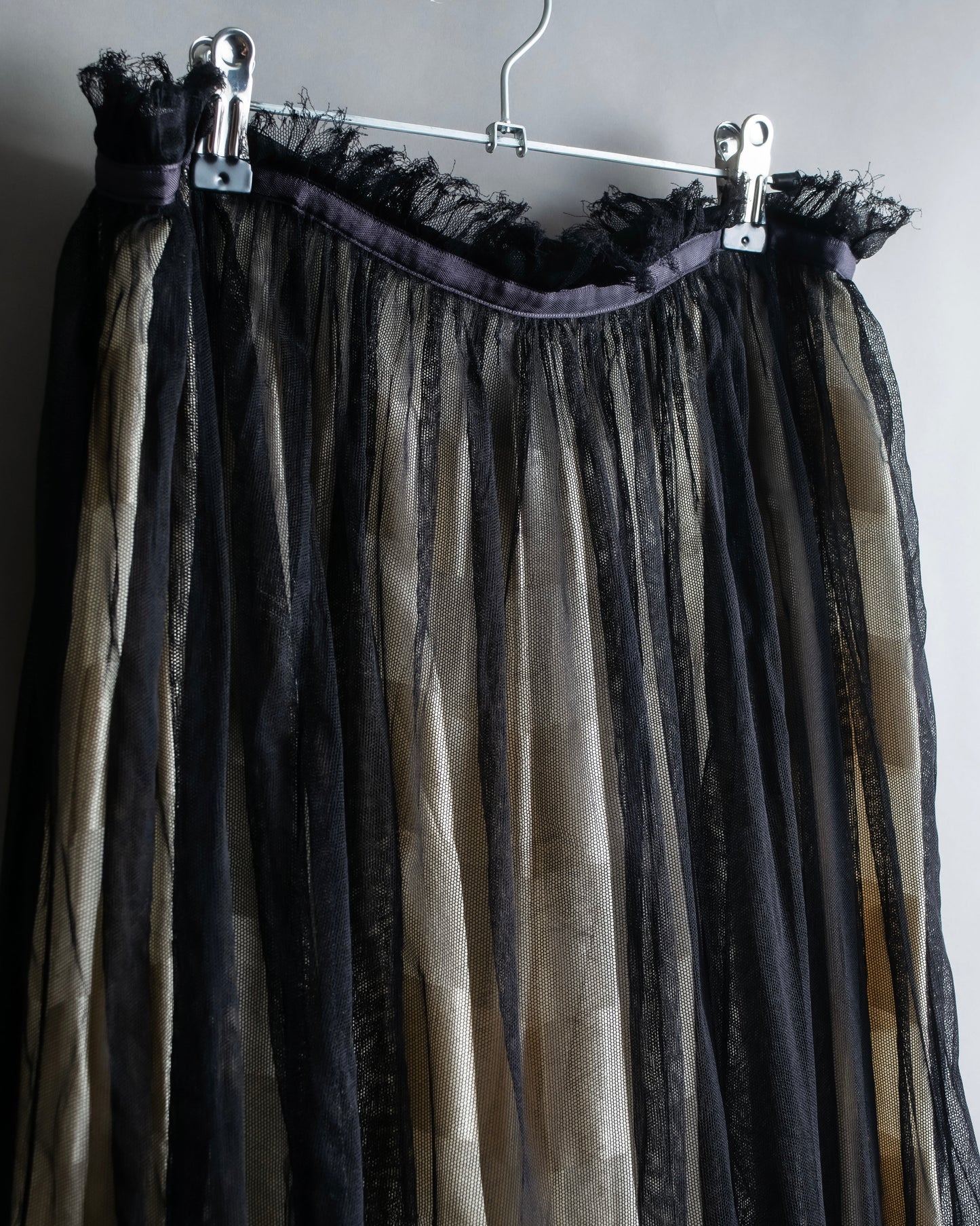 "LOUIS VUITTON" Tulle docking gather mid length skirt