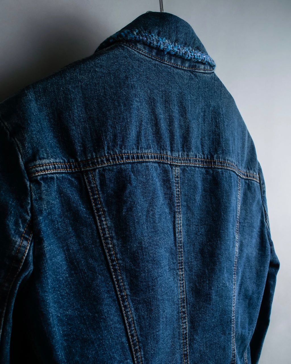 “D&amp;G” Tweed attached bijou button denim jacket