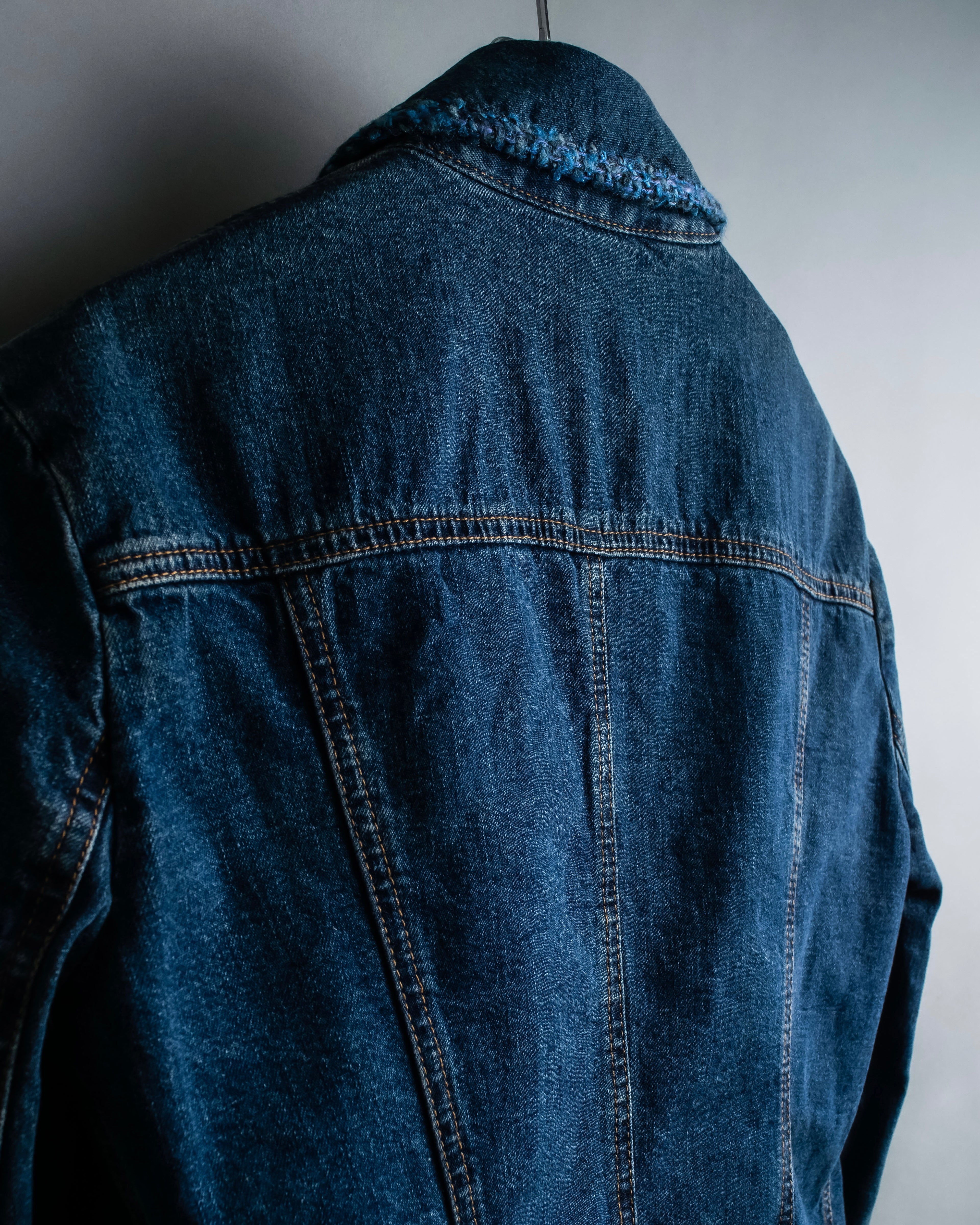 “D&amp;G” Tweed attached bijou button denim jacket