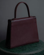 "YVES SAINT LAURENT" Diamond trim design 2way leather handle bag
