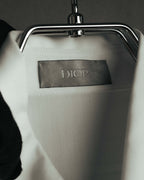 -SPECIAL- "Dior" 10's-20's Sculptural cord embellished concealed placket long sleeve dress shirt