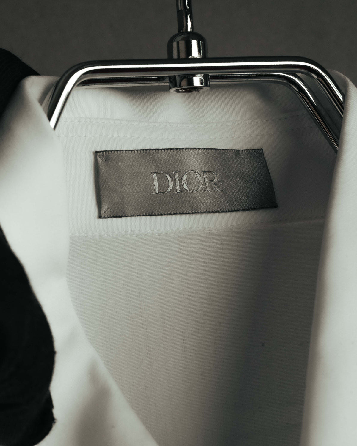 -SPECIAL- "Dior" 10's-20's Sculptural cord embellished concealed placket long sleeve dress shirt
