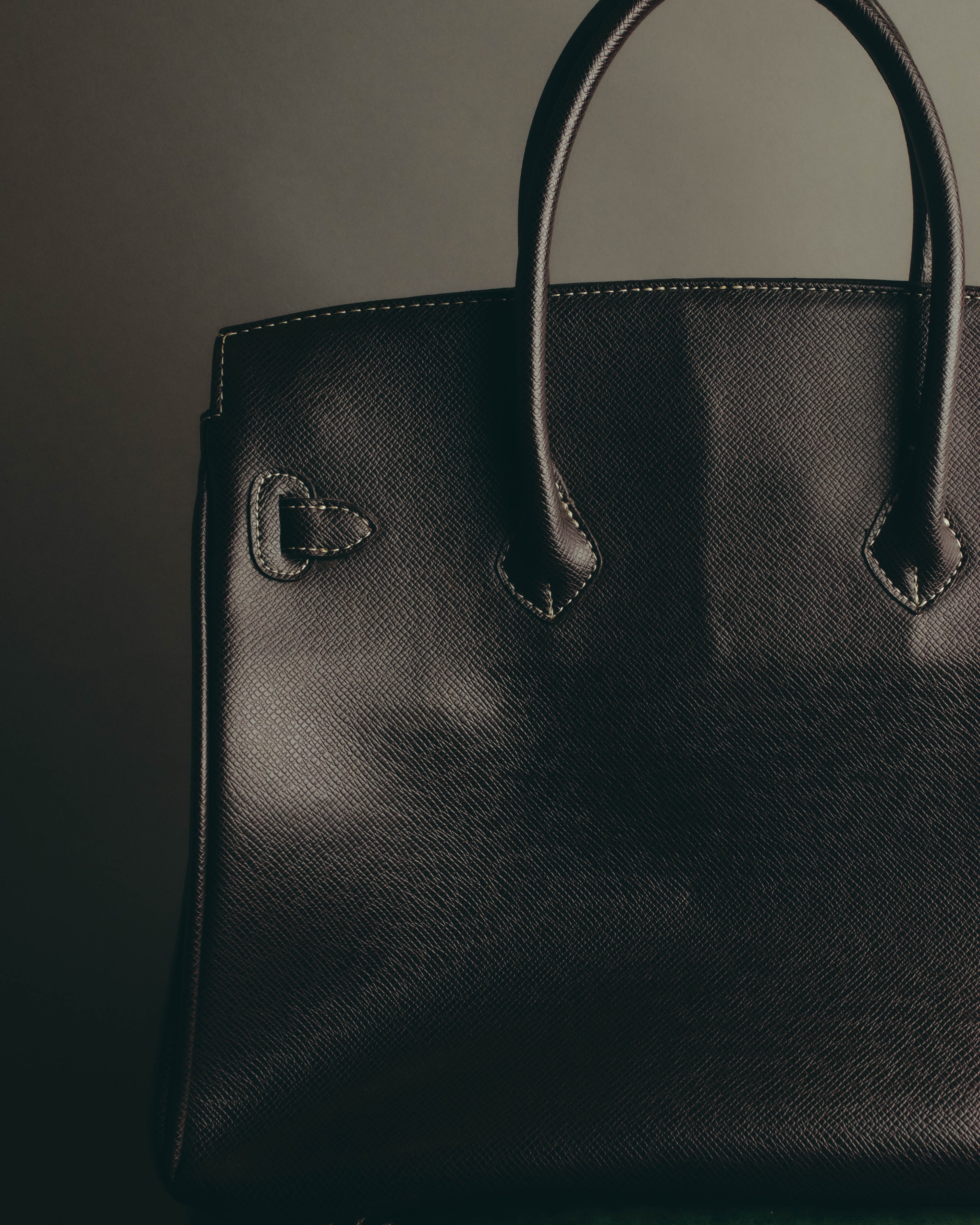 "Yves Saint Laurent" 90's-00's Classic textured leather structured top handle bag