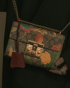 -SPECIAL- "GUCCI" Michele-era floral padlock design chain shoulder bag