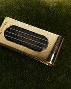 "Christian Dior" 70's-90's Gold tone striped inlay money clip