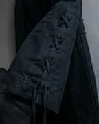 "vanessa bruno" Lace fringe design drawstring cotton linen shirt dress