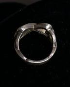 "Tiffany&Co" Double loving heart design silver ring