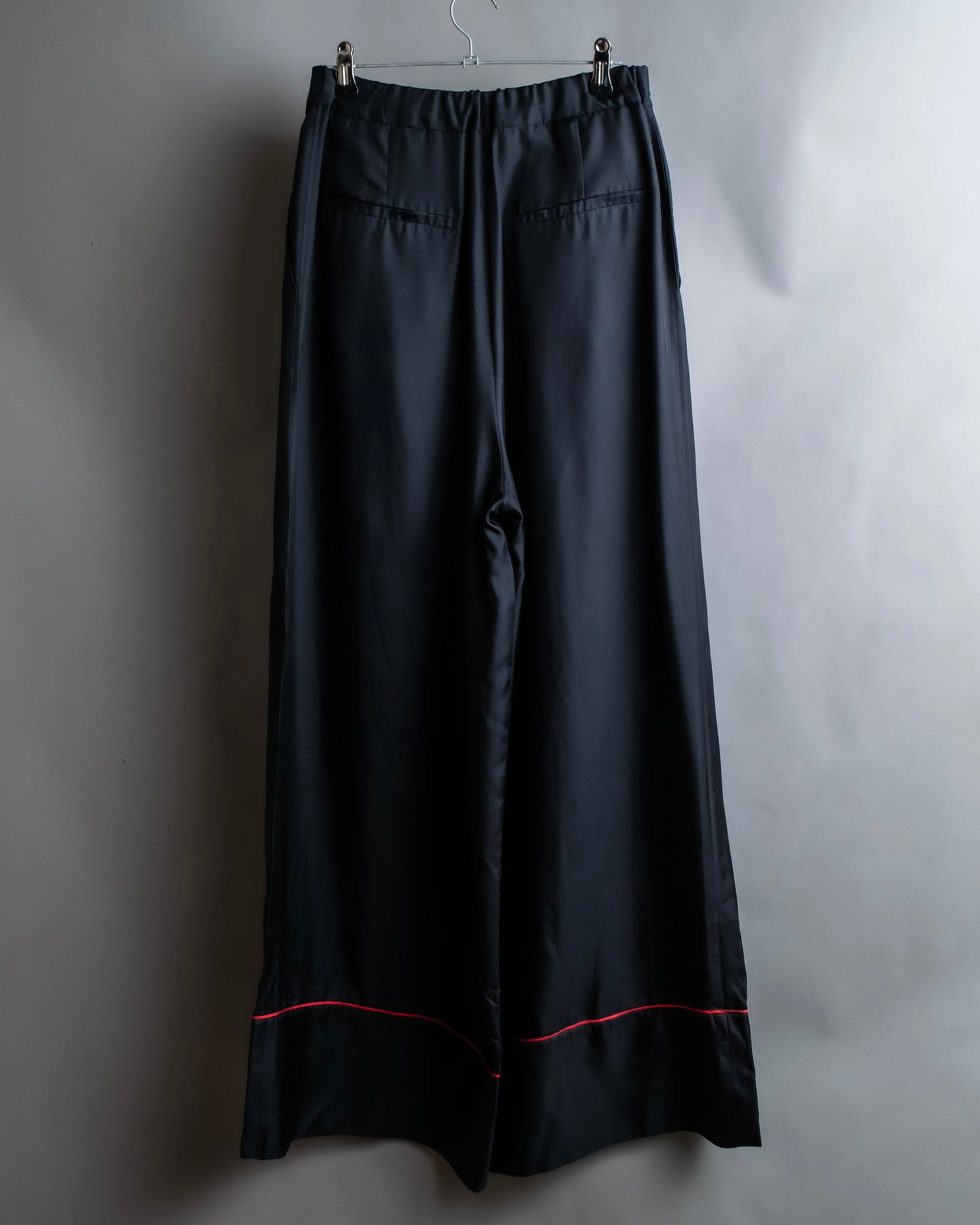 "PRADA" 100% silk red hem baggy silhouette easy slacks