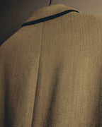 -SPECIAL- "Hermès" 80's-00's Leather collar tailored blazer