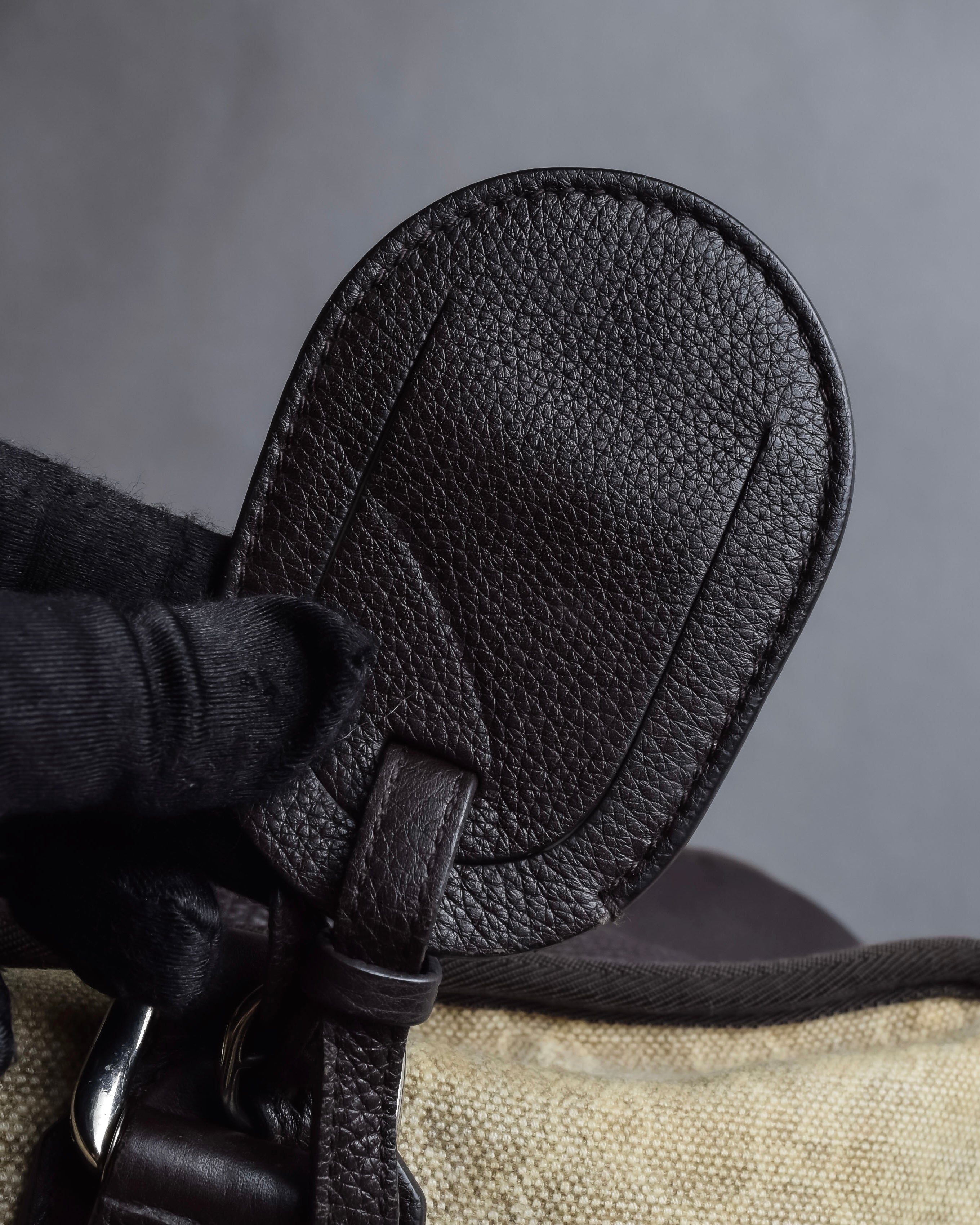 "GUCCI" GG pattern canvas leather combination boston bag