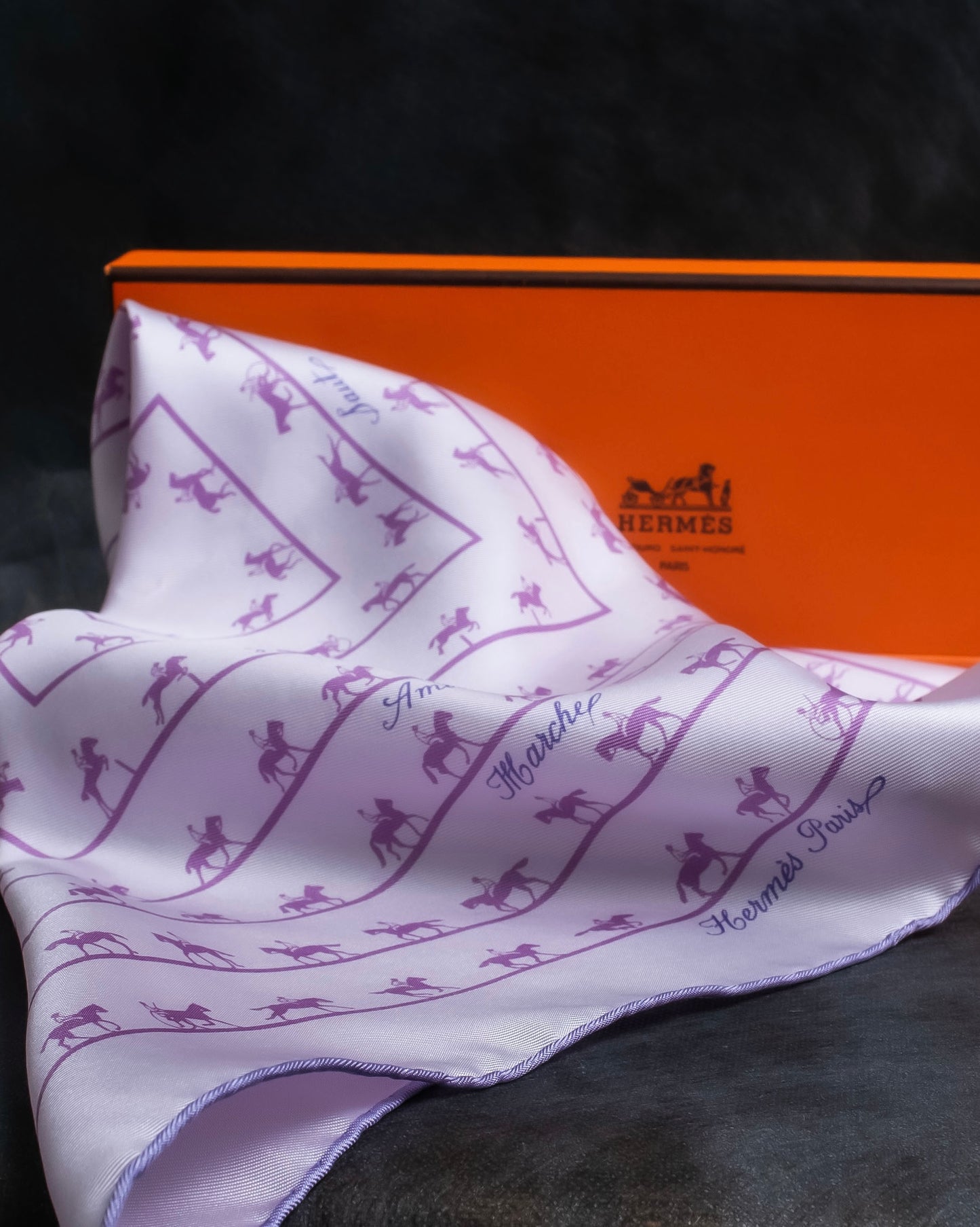 "HERMES" Horse riding pattern petit carre scarf