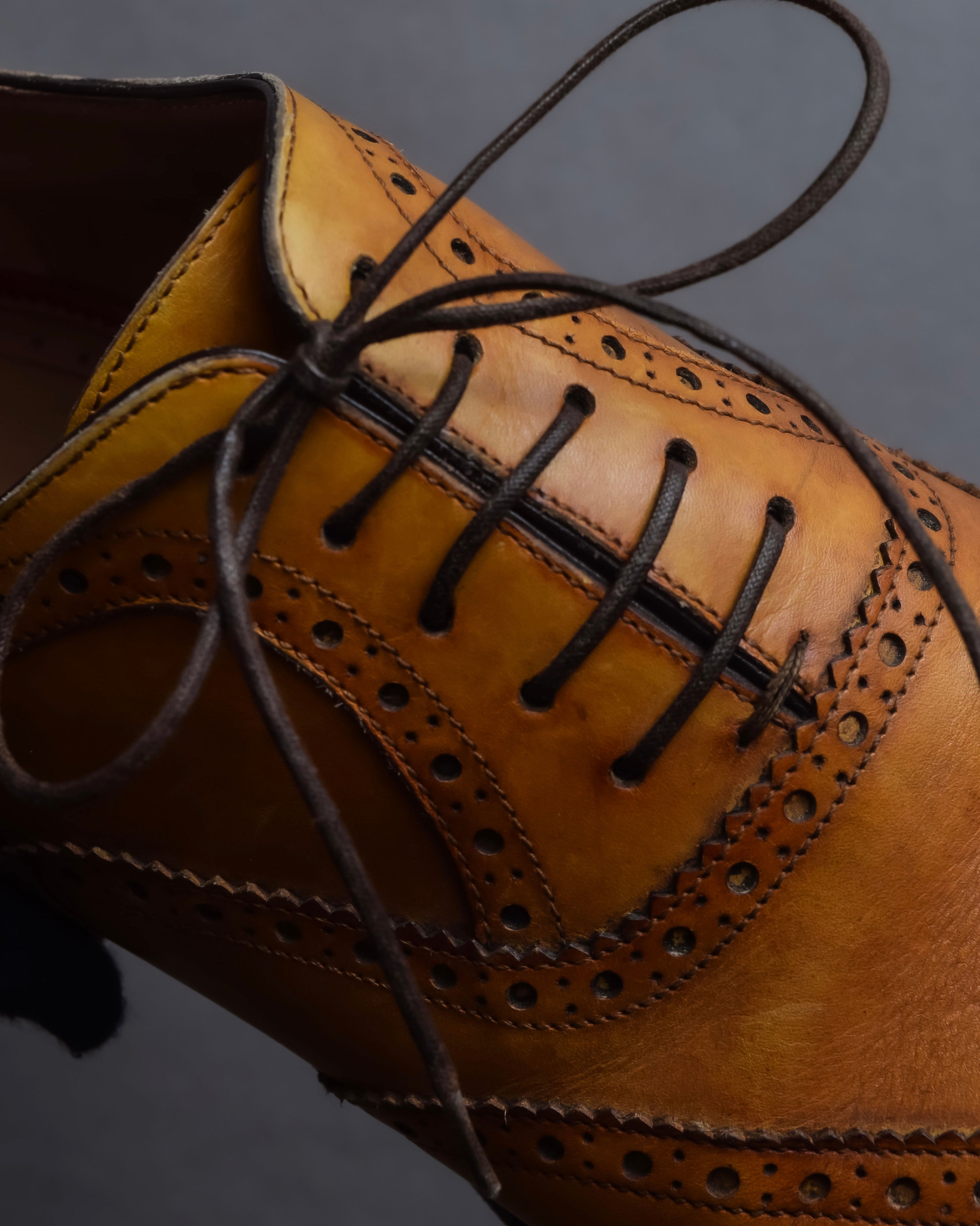 "Christian Louboutin" Brogue detail wingtip leather shoes