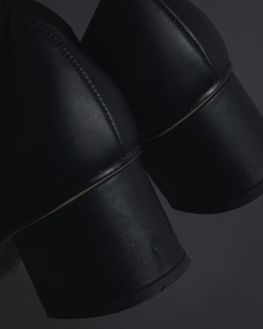 "GUCCI" Michele design horsebit leather heel loafers