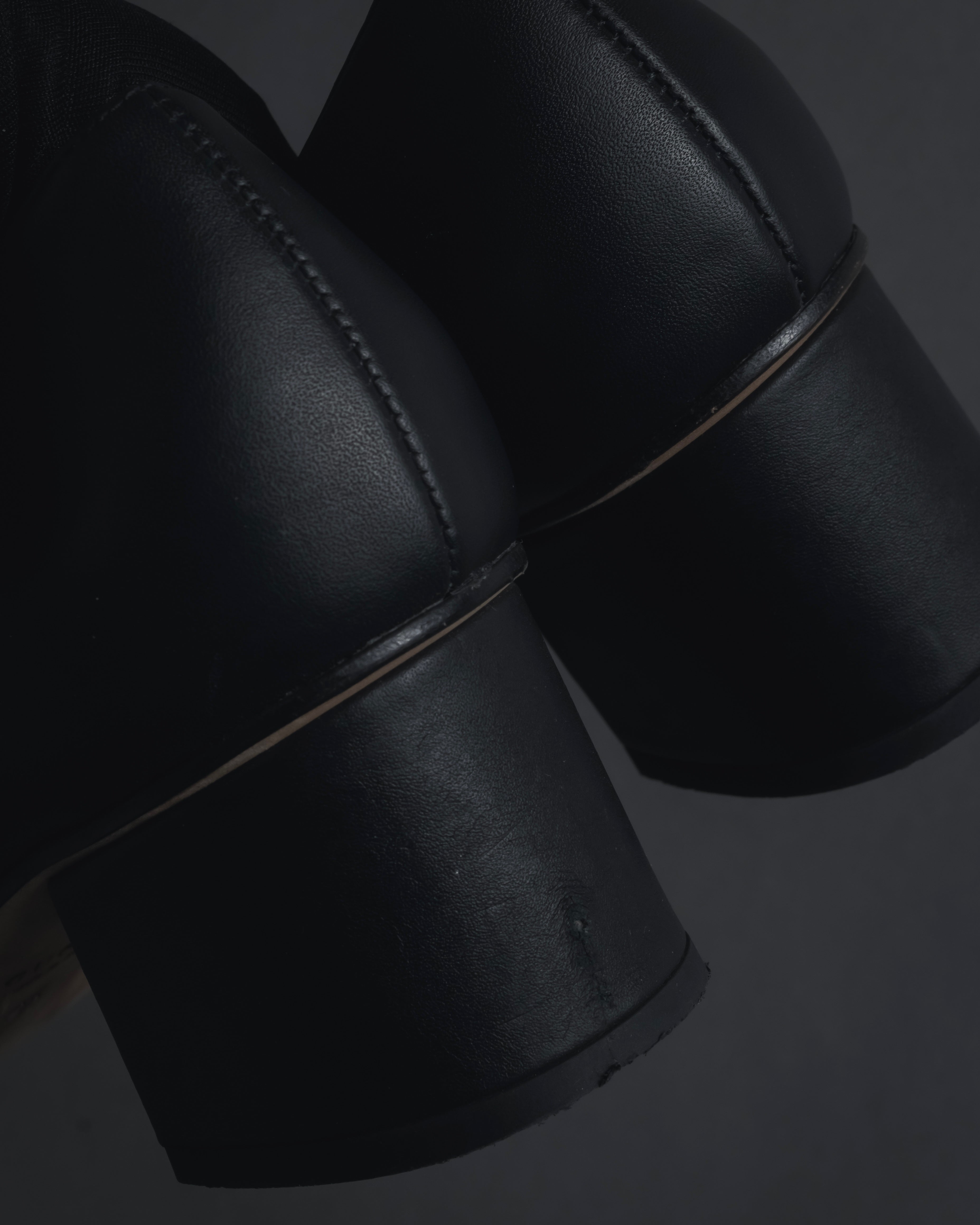 "GUCCI" Michele design horsebit leather heel loafers