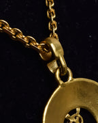 "YVES SAINT LAURENT" Embossed medallion YSL charm necklace