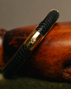 “GUCCI” 00's Python embossed hinged bangle