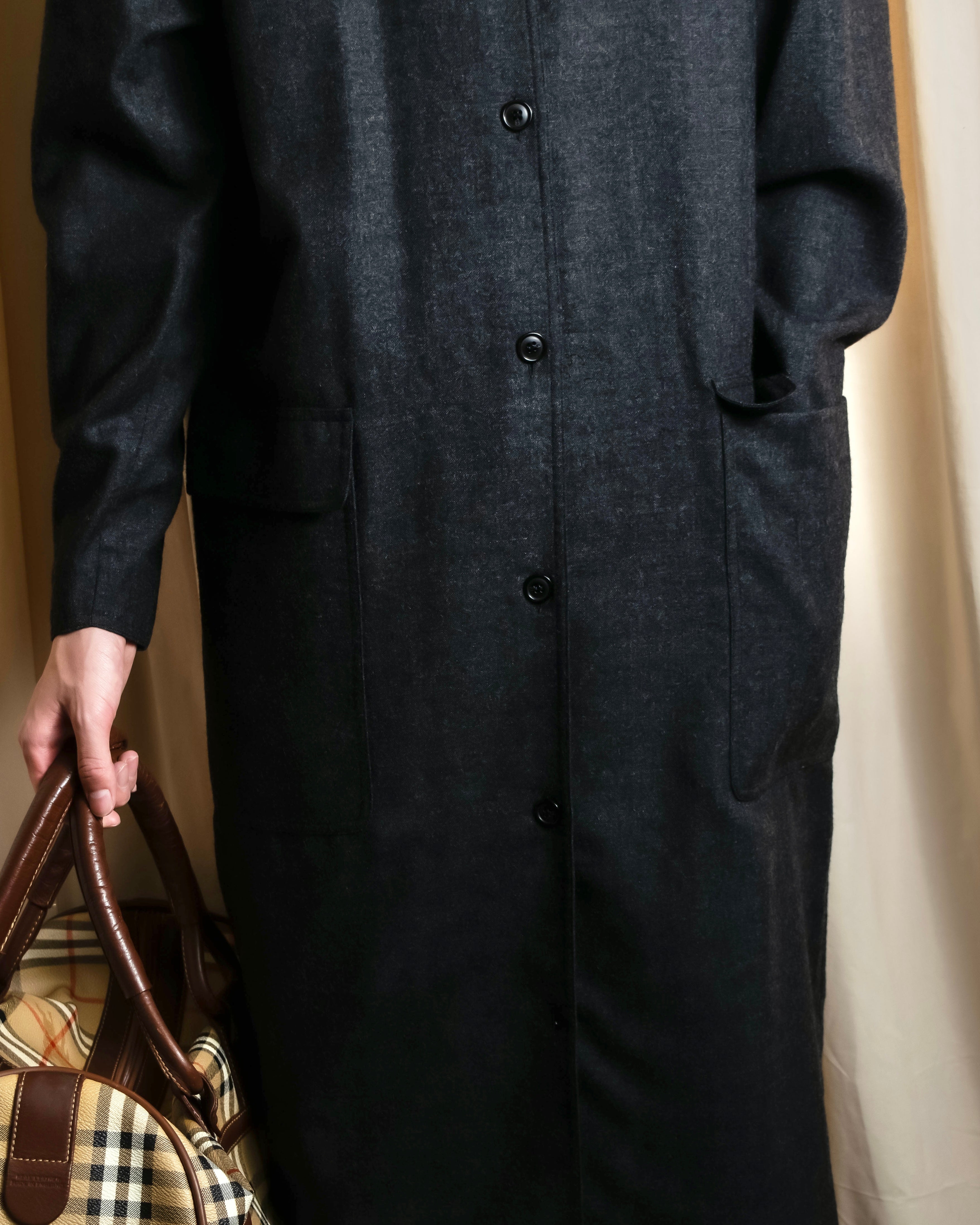 "GUCCI" 70's velvet collar design long coat