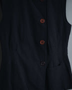 "GIORGIO ARMANI" Early 90s rayon linen asymmetric gilet