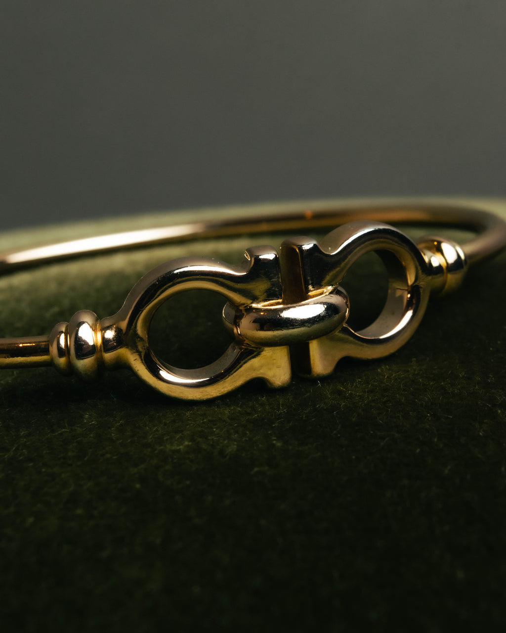 “Salvatore Ferragamo” 90’s-00’s Gancini gold tone bangle bracelet