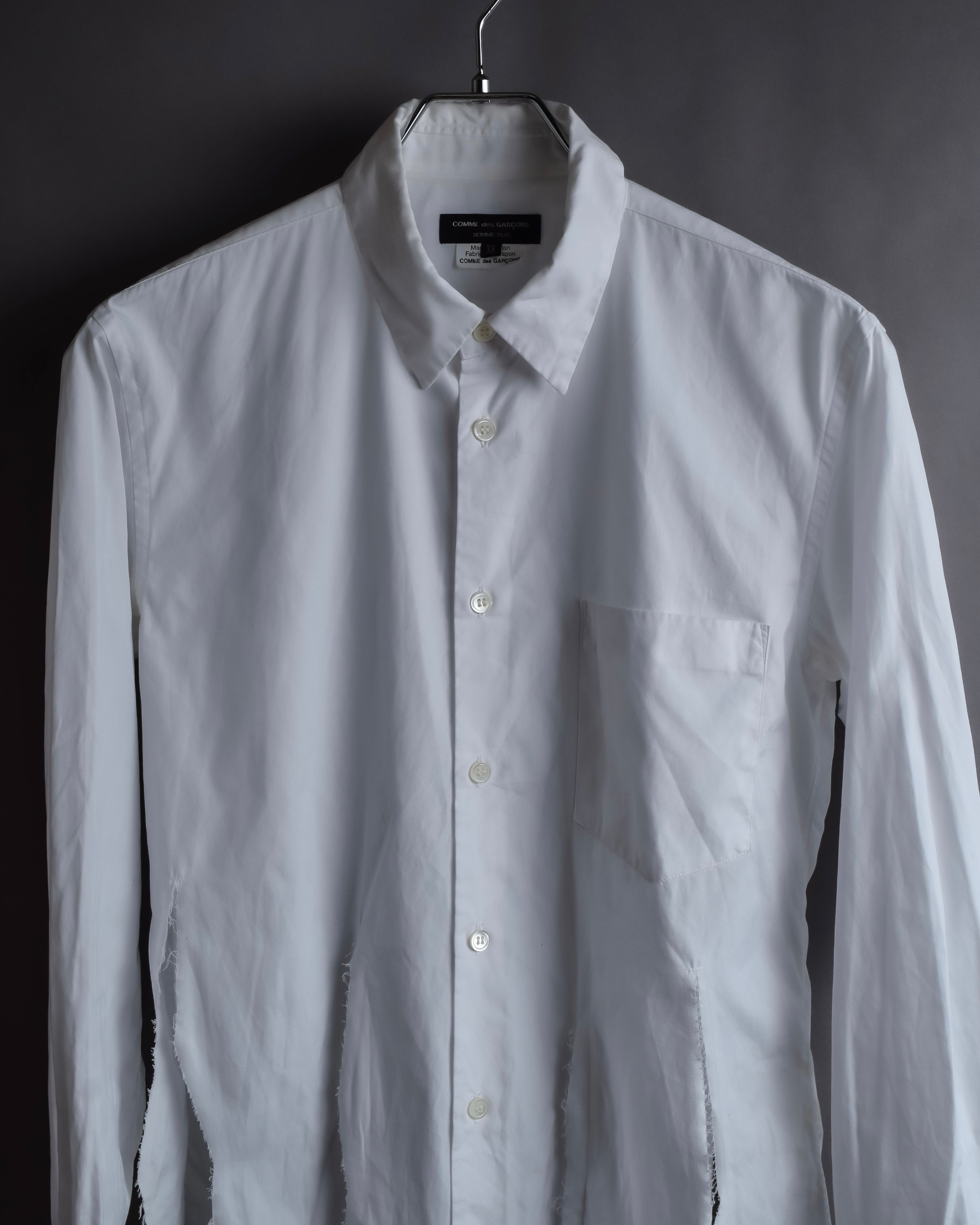 "COMME des GARCONS HOMME PLUS" 15SS Ripped cutting design cotton shirt