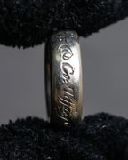 "Tiffany&Co" Notes series cursive logo engraved silver ring