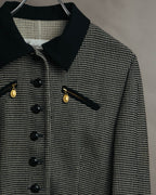 "Christian Dior" 80's-90's Wool-blend houndstooth jacket