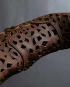 "MARNI" Geometric cut heel leather boots