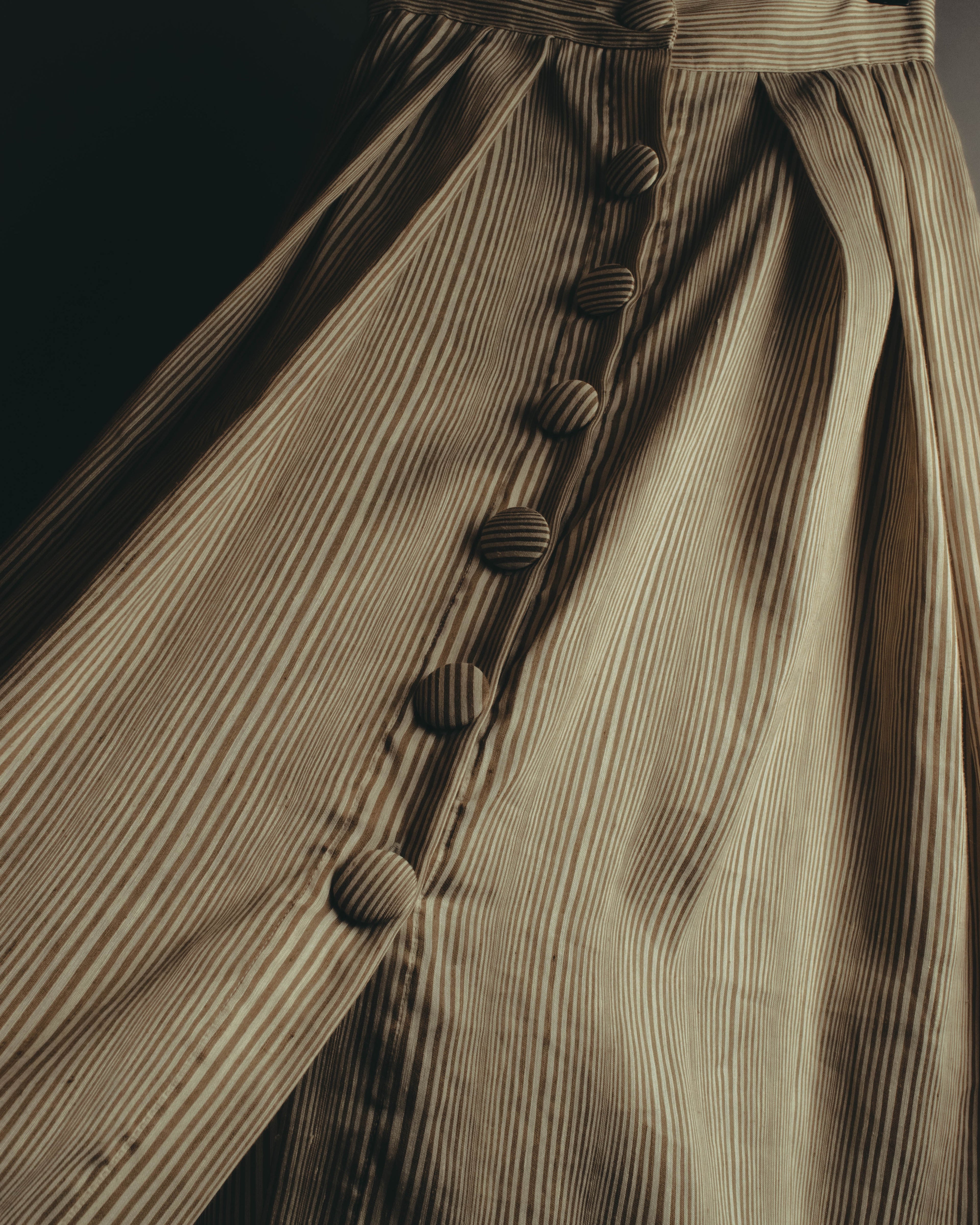 "DESTREE" 2020's Striped linen blend maxi skirt