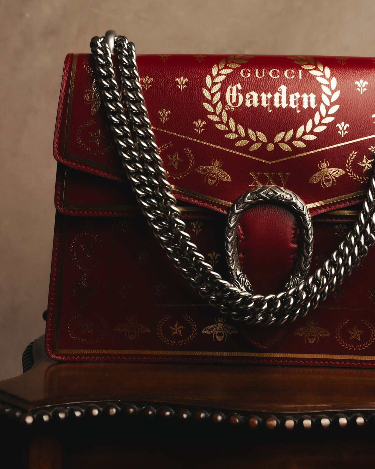 -SPECIAL- "GUCCI" 2010's-20's Collectible gucci garden embellished leather dionysus chain shoulder bag