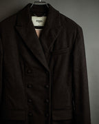 "FENDI" Double-breasted heavy duty wool flannel jacket