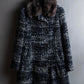 "Weekend Max Mara" Fur trimmed design collar tweed flare coat