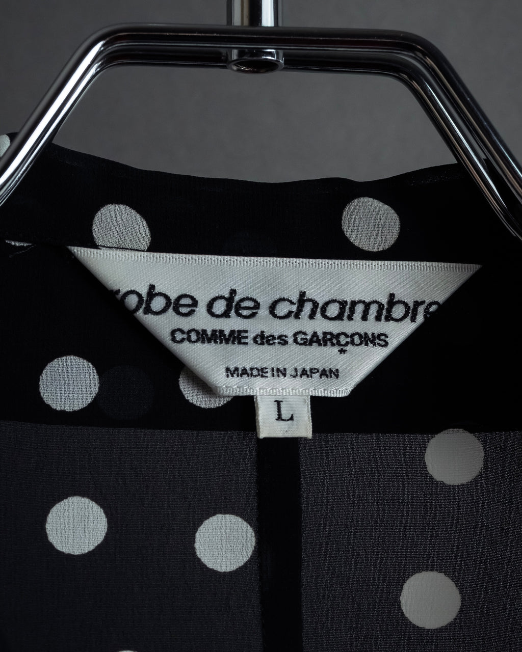"robe de chambre COMME des GARCONS" 2002SS White dot pattern open collar shirt