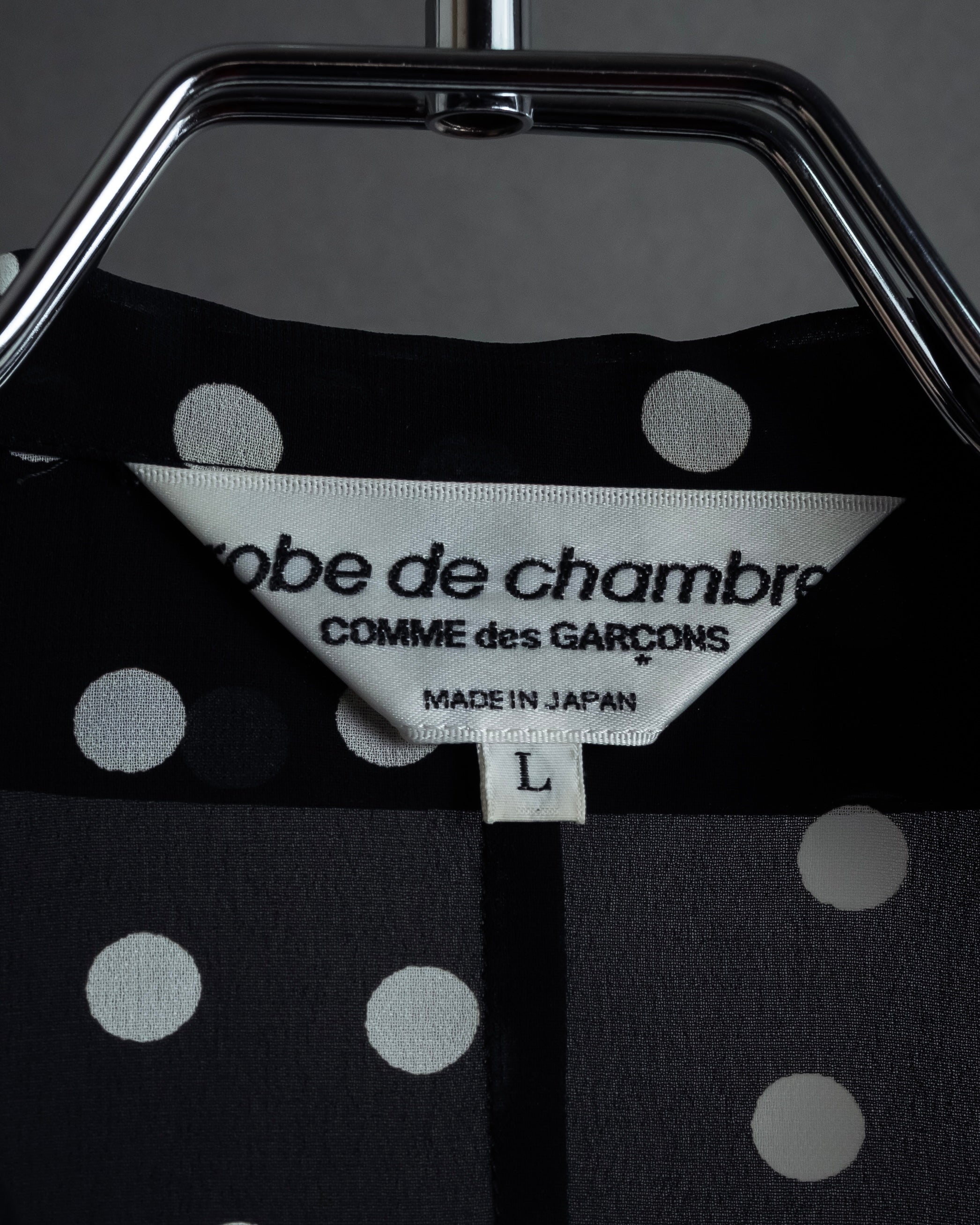 "robe de chambre COMME des GARCONS" 2002SS White dot pattern open collar shirt