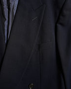 GIORGIO ARMANI/ Curved Lapel Oversized Double Breasted Tailored Jacket Navy