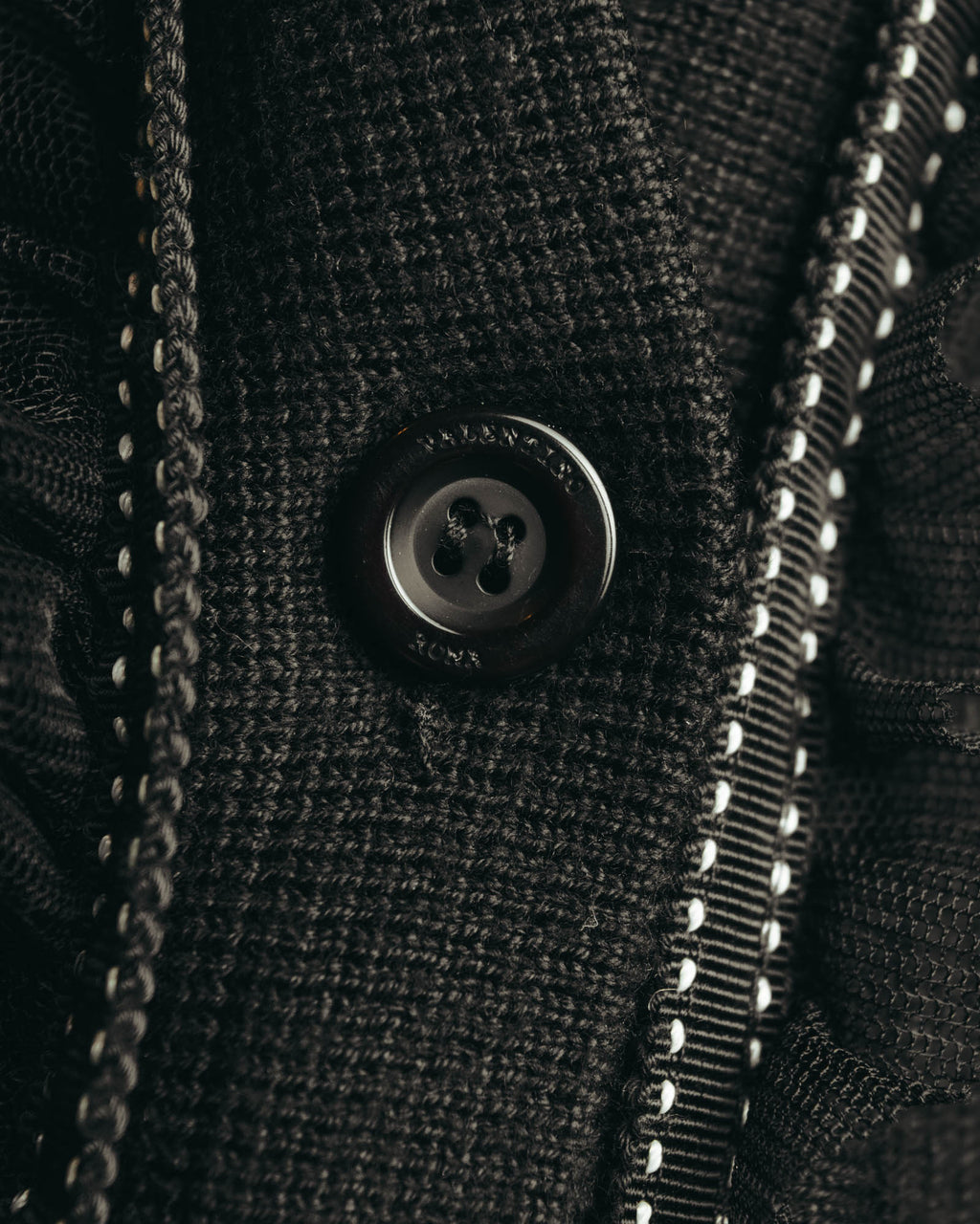 “VALENTINO ROMA” 00’s-10’s Rib knit frilled cardigan