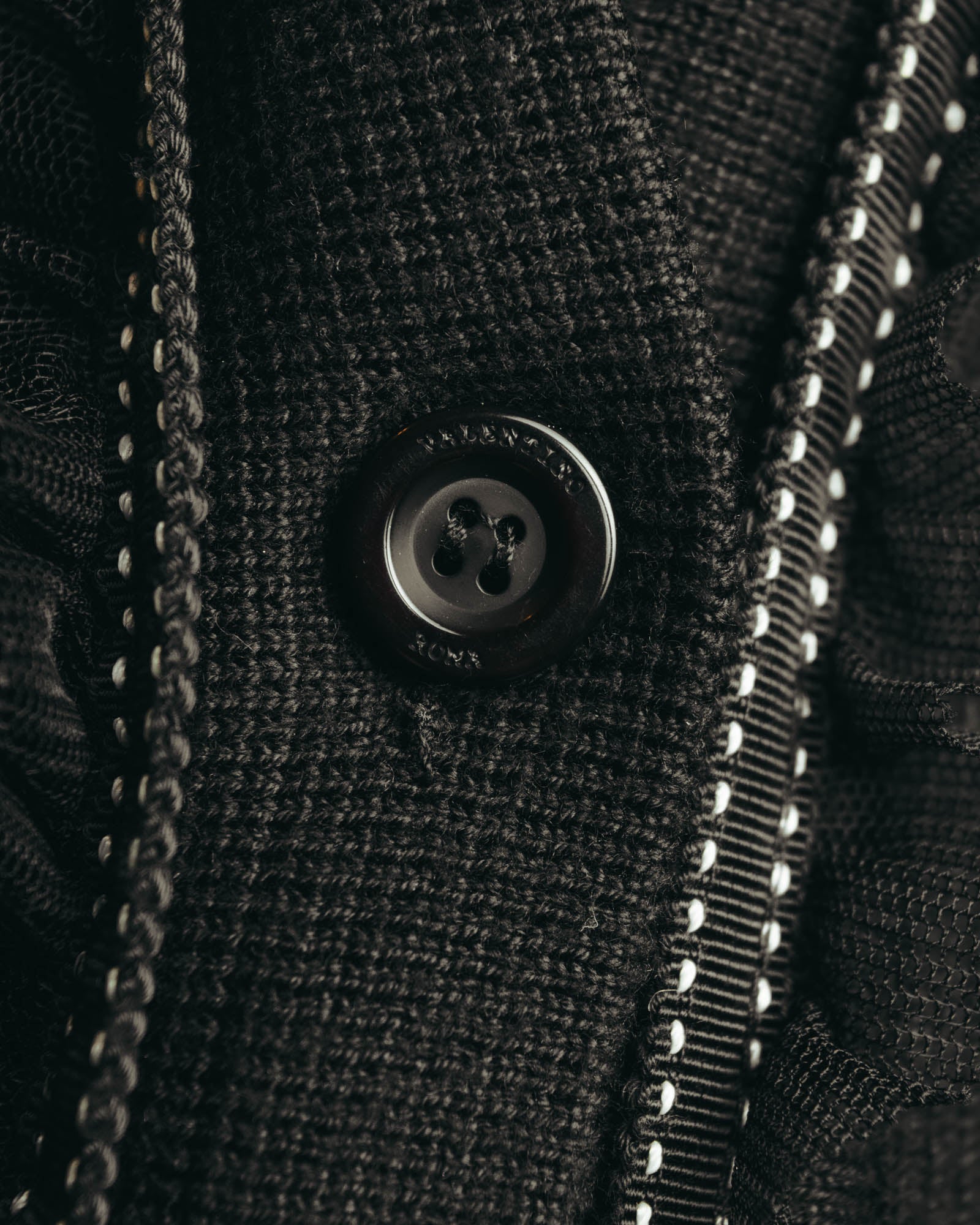 “VALENTINO ROMA” 00’s-10’s Rib knit frilled cardigan