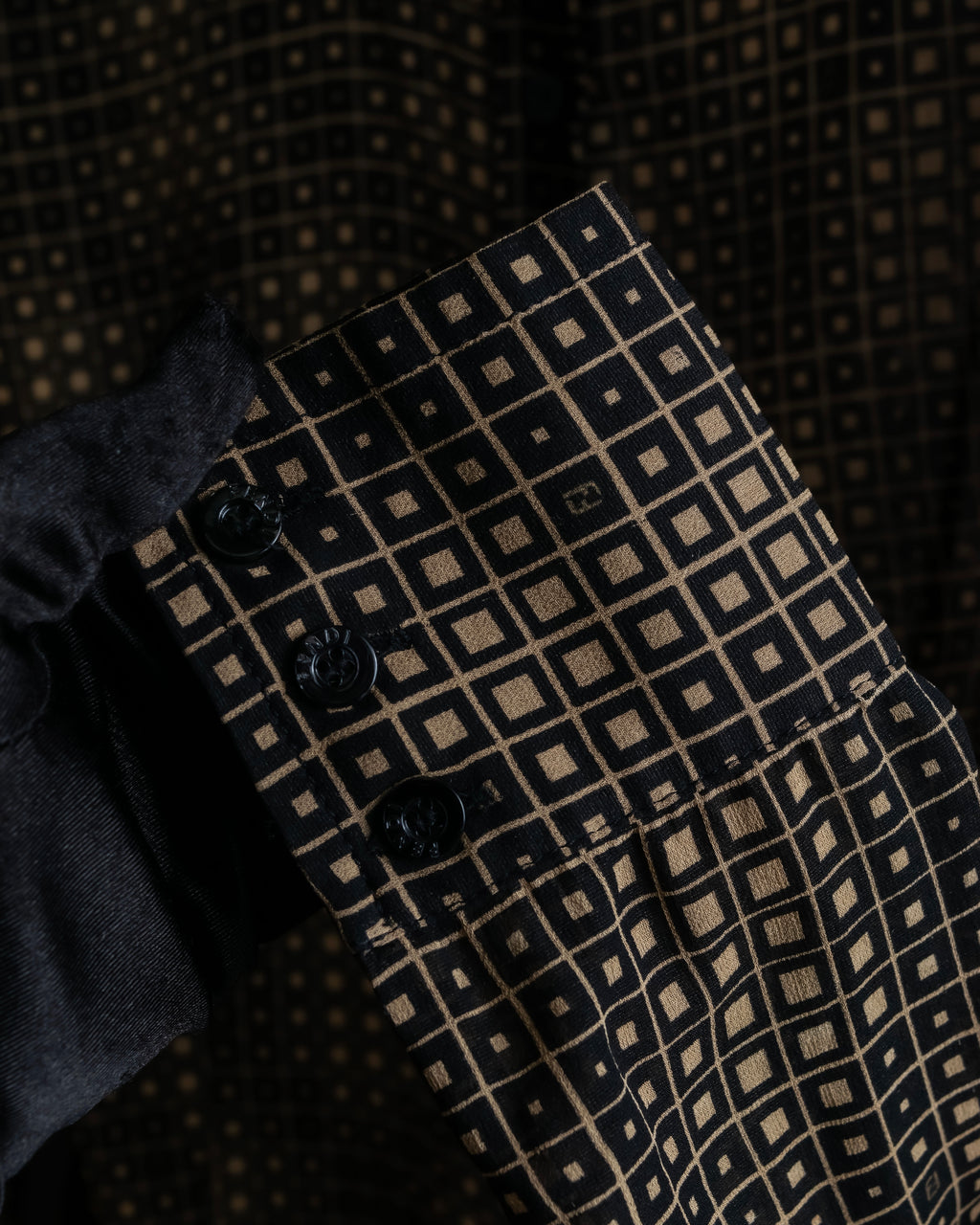 "FENDI" Geometric pattern logo printed shirt