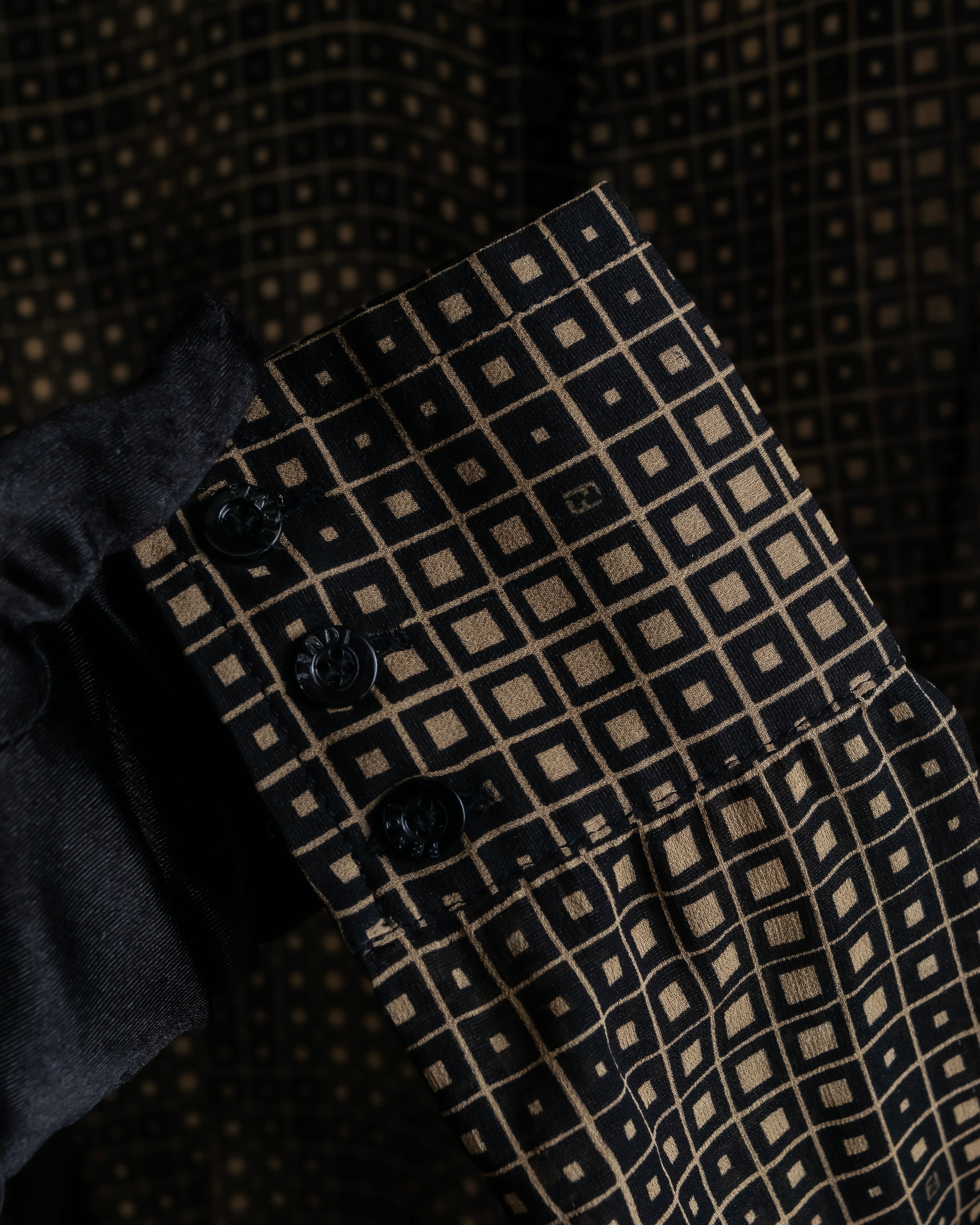 "FENDI" Geometric pattern logo printed shirt