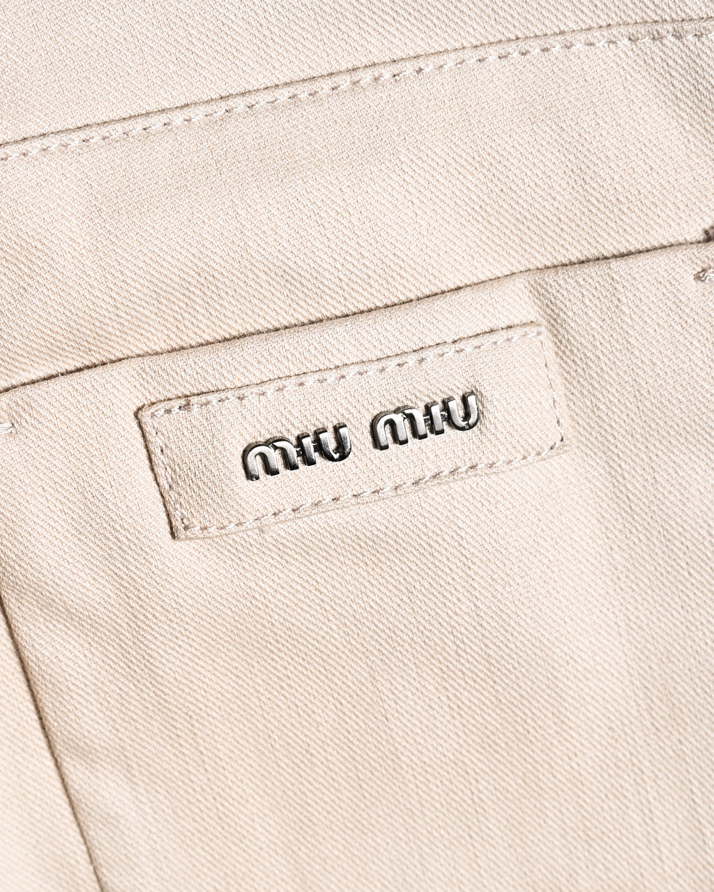 MIU MIU/ Back Metal Logo Designed Riding Pants Beige