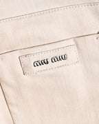 MIU MIU/ Back Metal Logo Designed Riding Pants Beige