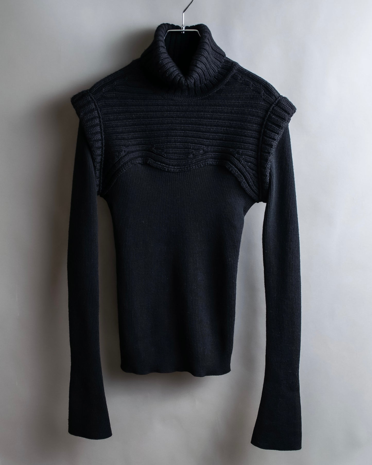 "FENDI" Bustier docking shape ribbed turtleneck knit