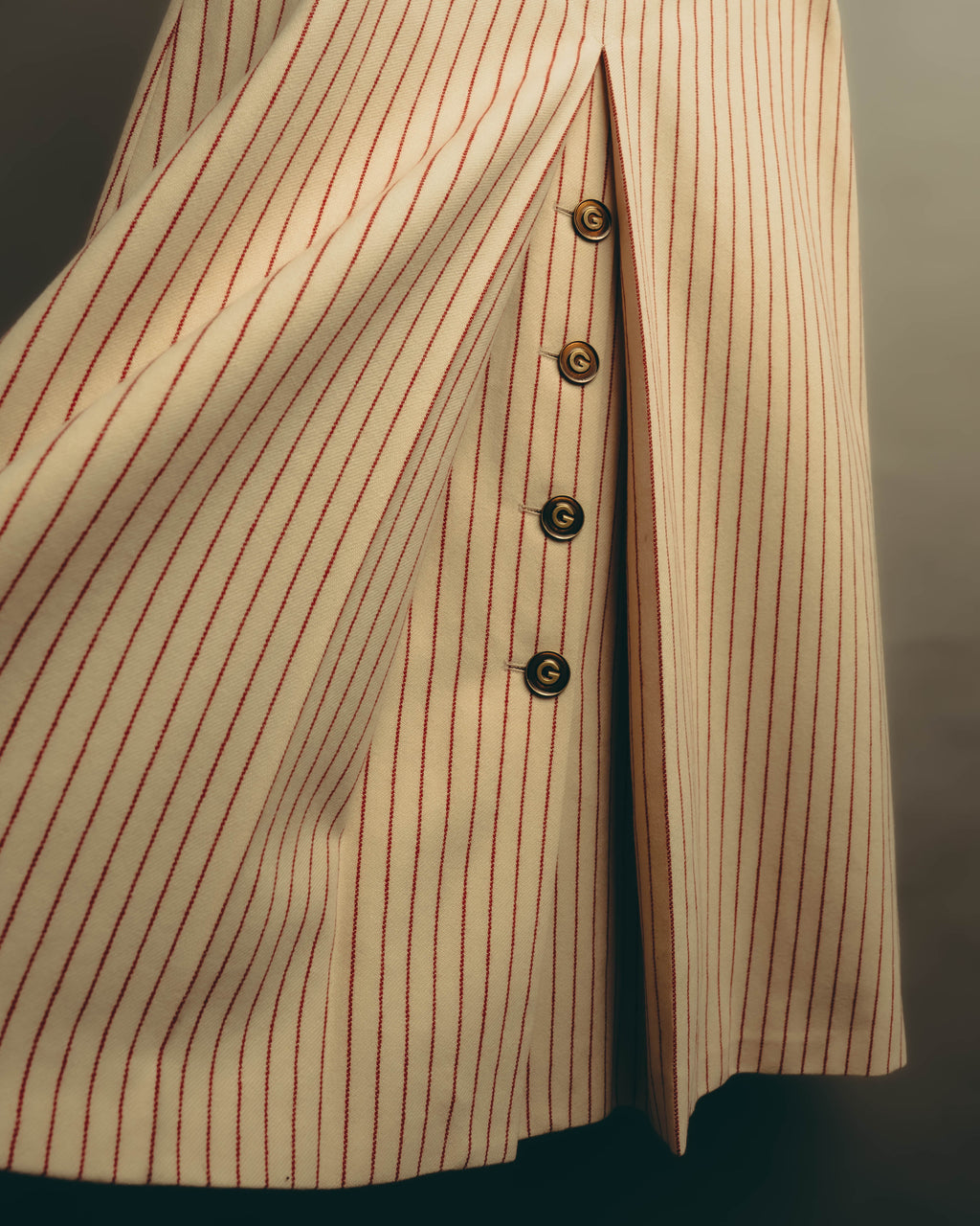 -SPECIAL- “GUCCI” 2015-2022 vintage inspired horsebit striped wool skirt
