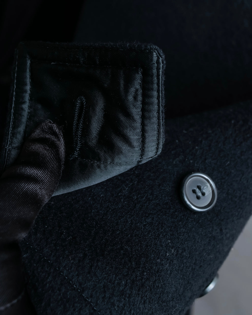 "GIANNI VERSACE UPDATE"
 Fur trimmed wool cashmere maxi double breasted coat