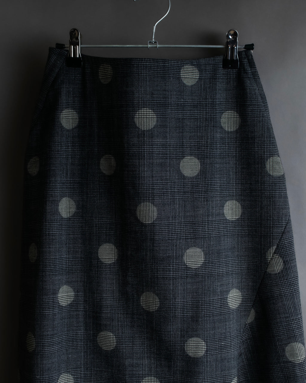 "YOHJI YAMAMOTO +NOIR" Large polka dot pattern flared skirt