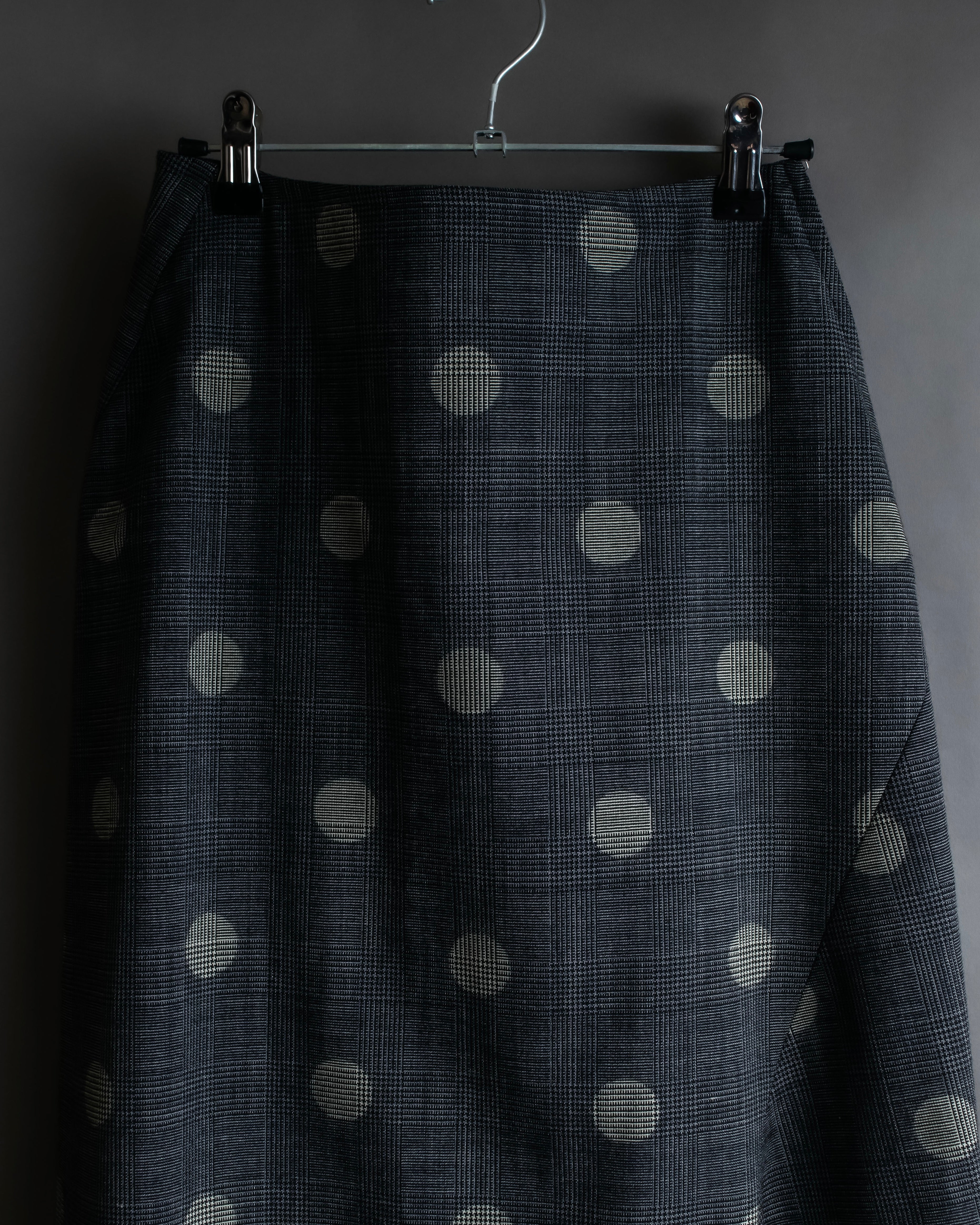 "YOHJI YAMAMOTO +NOIR" Large polka dot pattern flared skirt